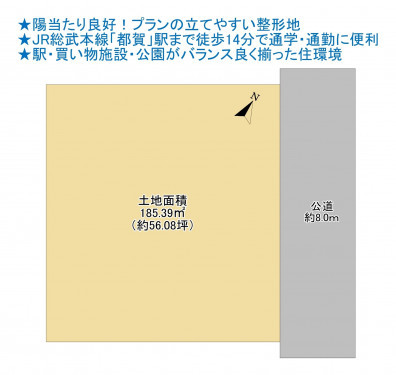 物件画像 土地千葉市若葉区都賀の台間取り