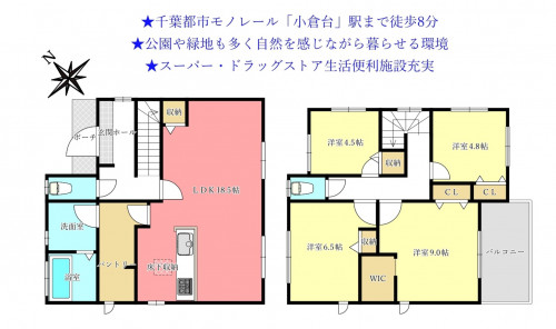 物件画像 一戸建て千葉市若葉区小倉台間取り