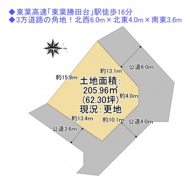 物件画像 土地八千代市勝田台間取り