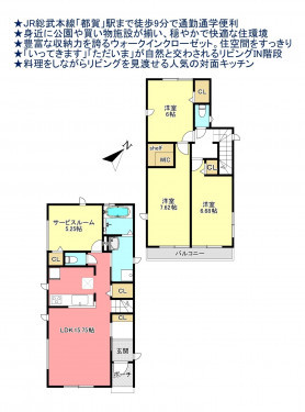 物件画像 一戸建て千葉市若葉区西都賀間取り