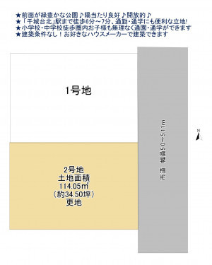 物件画像 土地千葉市若葉区千城台北間取り