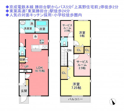 物件画像 一戸建て八千代市上高野間取り