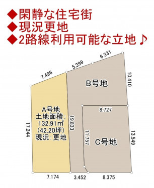 物件画像 土地八千代市上高野間取り
