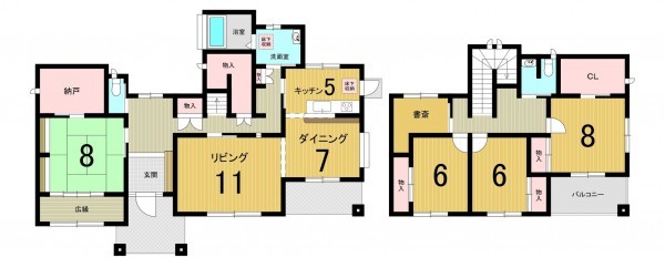 須賀川市稲荷町、中古一戸建ての間取り画像です