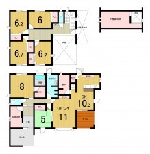 郡山市喜久田町堀之内、中古一戸建ての間取り画像です