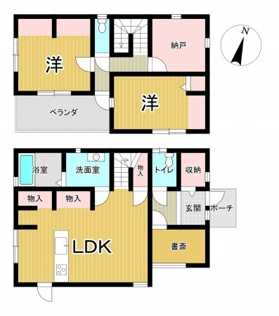 郡山市田村町東山、中古一戸建ての間取り画像です