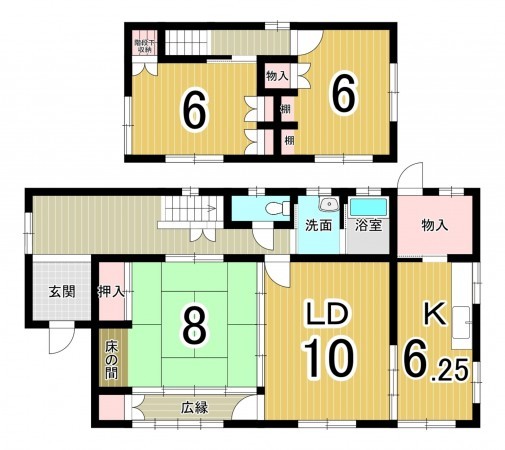 郡山市大槻町、中古一戸建ての間取り画像です