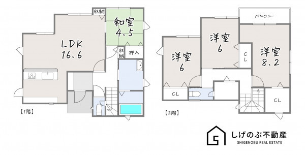 甲賀市水口町中邸、中古一戸建ての間取り画像です