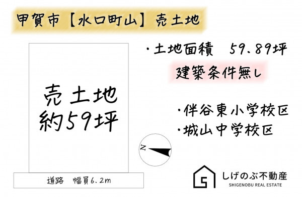 甲賀市水口町山、土地の間取り画像です