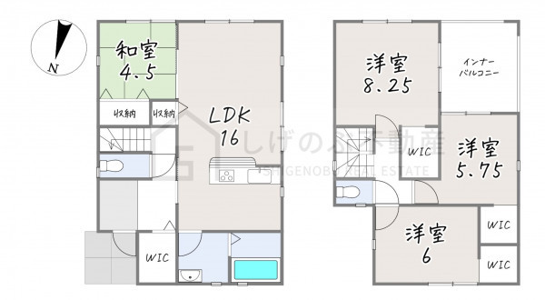 湖南市水戸町、中古一戸建ての間取り画像です