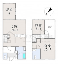 蒲生郡日野町、中古一戸建ての間取り画像です