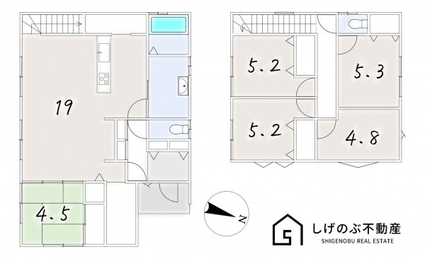 甲賀市水口町山、中古一戸建ての間取り画像です
