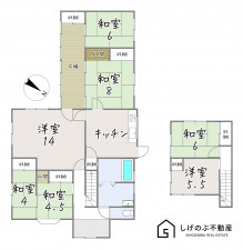 甲賀市水口町古城が丘、中古一戸建ての間取り画像です