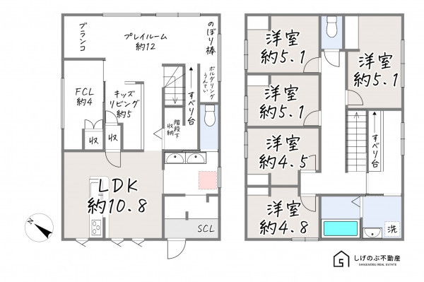 湖南市菩提寺西、中古一戸建ての間取り画像です