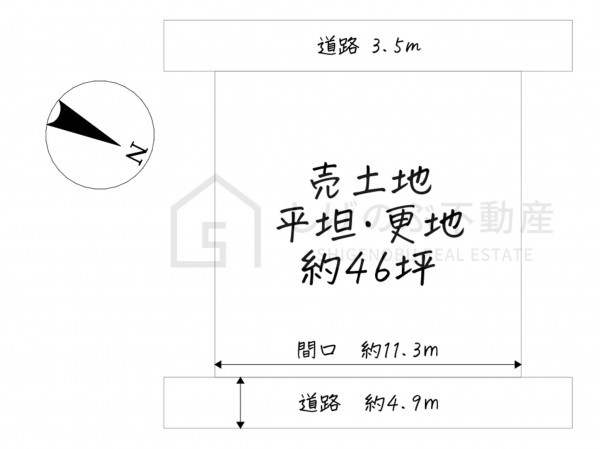 甲賀市水口町泉、土地の間取り画像です