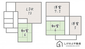甲賀市水口町下山、中古一戸建ての間取り画像です