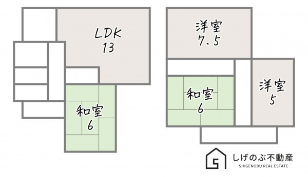 甲賀市水口町下山、中古一戸建ての間取り画像です