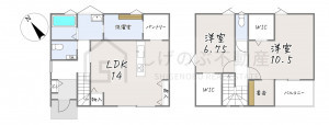 草津市木川町、中古一戸建ての間取り画像です
