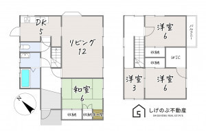 湖南市三雲、中古一戸建ての間取り画像です
