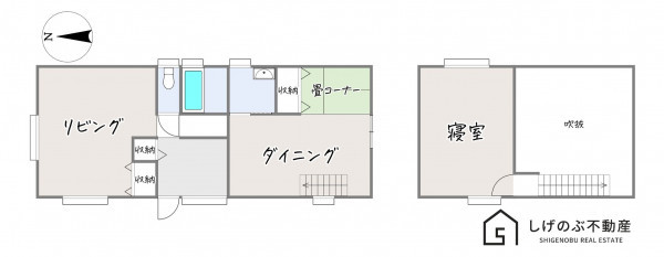 湖南市柑子袋、中古一戸建ての間取り画像です