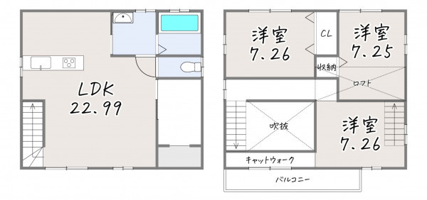 湖南市菩提寺西、中古一戸建ての間取り画像です