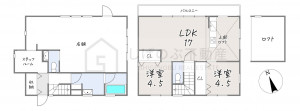 蒲生郡日野町、中古一戸建ての間取り画像です