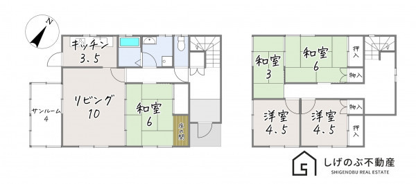 湖南市三雲、中古一戸建ての間取り画像です