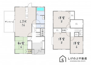 甲賀市水口町水口、中古一戸建ての間取り画像です