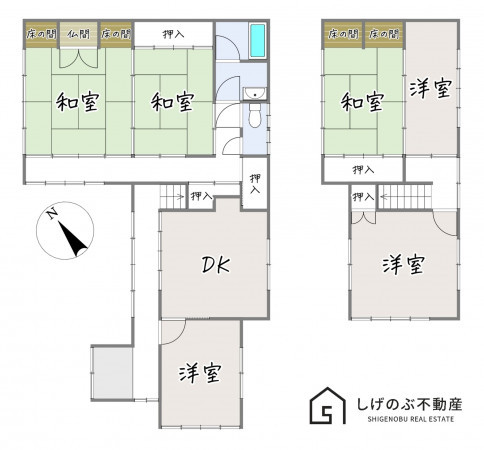 湖南市中央、中古一戸建ての間取り画像です