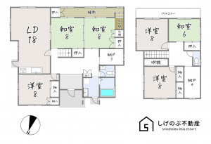 甲賀市水口町下山、中古一戸建ての間取り画像です