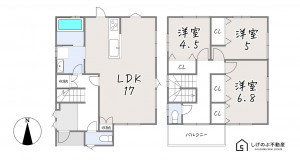 甲賀市甲南町野田、中古一戸建ての間取り画像です