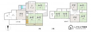 湖南市平松、中古一戸建ての間取り画像です
