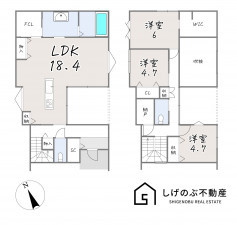 甲賀市水口町的場、中古一戸建ての間取り画像です