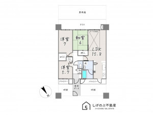 草津市西渋川、中古マンションの間取り画像です