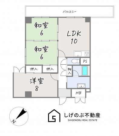 草津市草津、中古マンションの間取り画像です