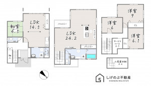 草津市西渋川、中古一戸建ての間取り画像です