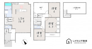 栗東市林、中古一戸建ての間取り画像です
