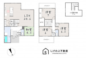 栗東市川辺、中古一戸建ての間取り画像です