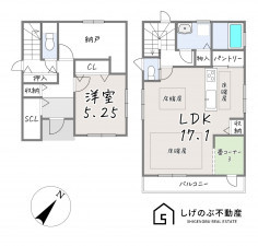 草津市矢橋町、中古一戸建ての間取り画像です