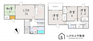 草津市下笠町、新築一戸建ての間取り画像です