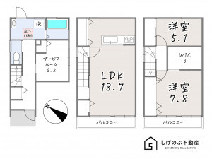 草津市渋川、新築一戸建ての間取り画像です