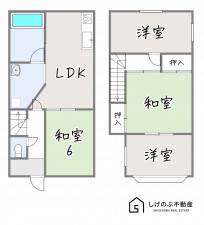 草津市木川町、中古一戸建ての間取り画像です