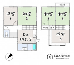 草津市上笠、中古一戸建ての間取り画像です