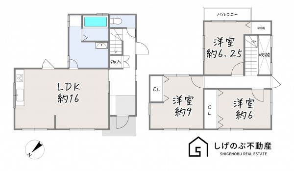 栗東市林、中古一戸建ての間取り画像です