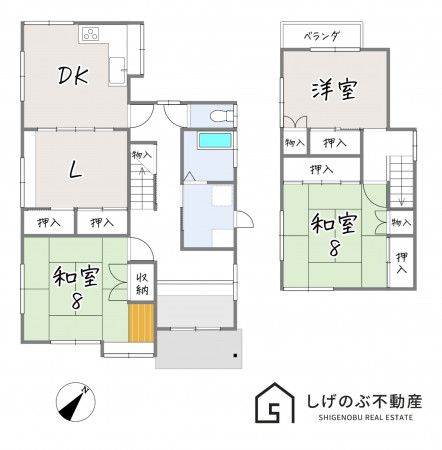 栗東市御園、中古一戸建ての間取り画像です