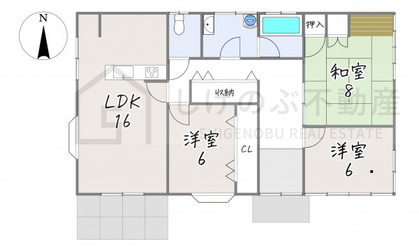 甲賀市甲南町希望ケ丘本町、中古一戸建ての間取り画像です