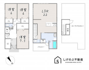 草津市木川町、中古一戸建ての間取り画像です