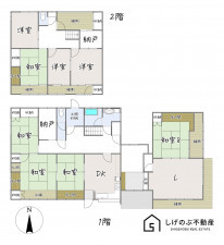 栗東市小野、中古一戸建ての間取り画像です