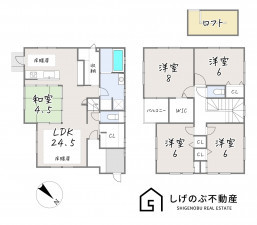 甲賀市甲南町深川、中古一戸建ての間取り画像です