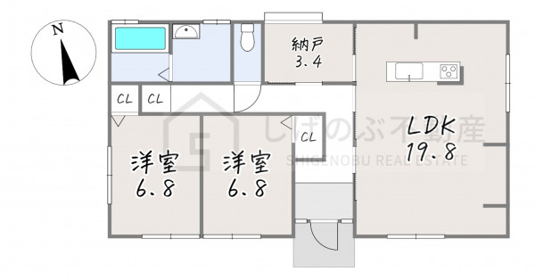 湖南市菩提寺西、中古一戸建ての間取り画像です